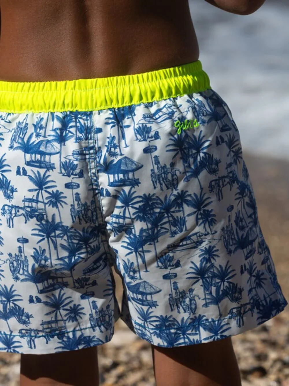 Gili's Boys Meno Swim Shorts - Toile Balinaise